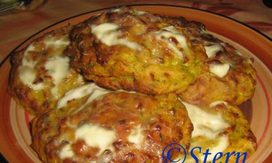 Zucchini pancakes in the oven