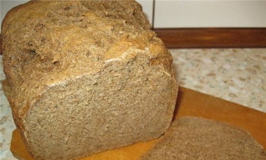 Whole grain wheat-rye bread