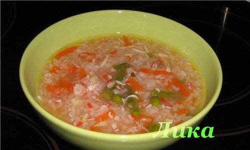 Crab stick soup (on the stove / slow cooker)