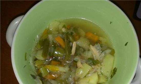 Vegetable soup with meat broth. (Cuckoo 1054)