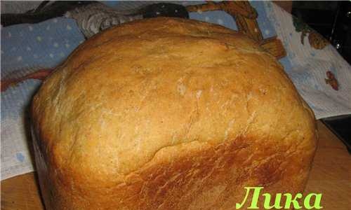 Wheat bread with flax flour in a bread maker