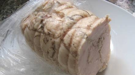Chicken breast ham in a slow cooker