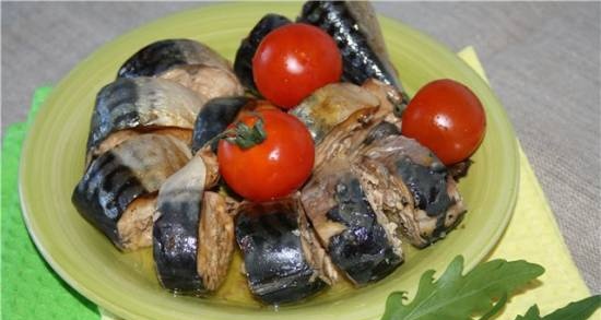 Stewed mackerel (as in canned food)