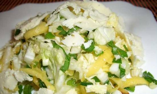 Chinese cabbage salad with sheep cheese