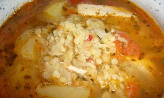 Soup with lentils and bulgur