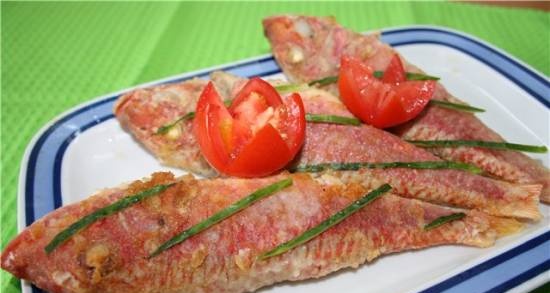 Fried red mullet