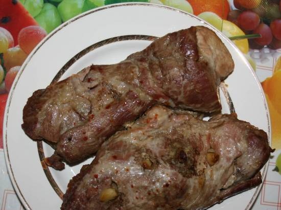Oven baked pork with garlic