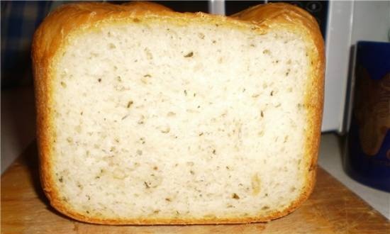 Italian white bread with cheese (bread maker)