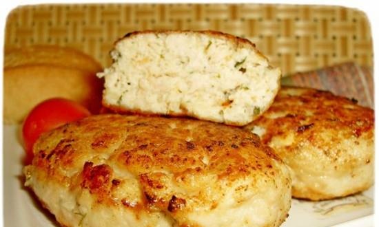Turkey cutlets with cottage cheese