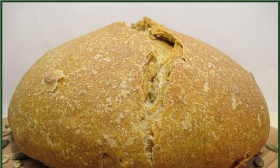 לחם דלעת עם קמח מלא בתנור