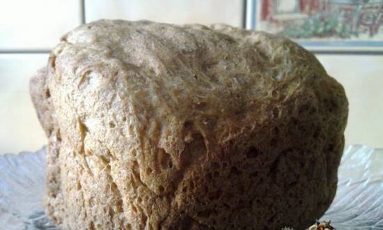 Low-calorie wheat bread with rye bran