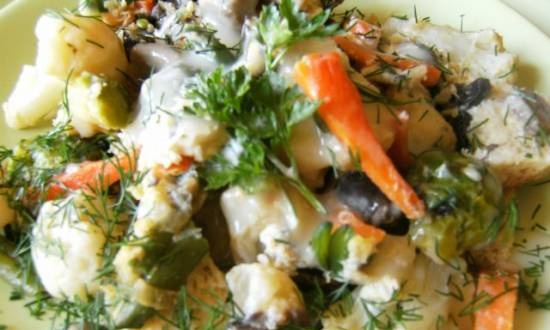 Steamed French vegetable casserole