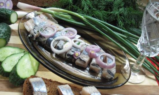 Herring with vodka from the film "Days of the Turbins"