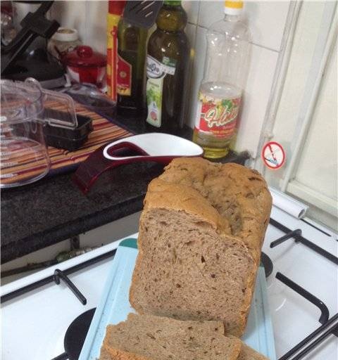 Wheat-rye bread with additives (in a bread maker).