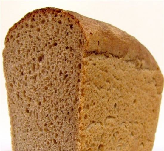 Brewed wheat-rye bread in the oven