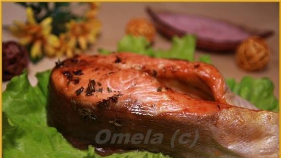 Trout steaks with grape sauce