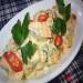Salmon with mango in a spicy creamy sauce