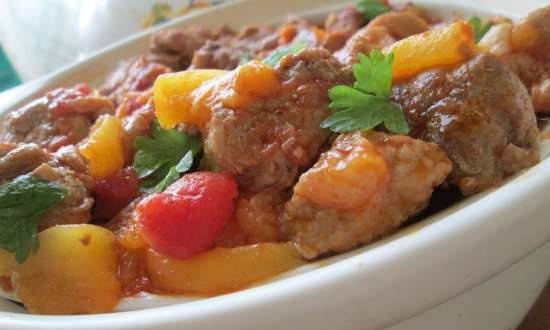 Veal (pork) curry with pumpkin