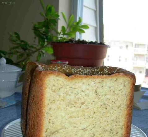 Whole wheat bread with cheese and dry herbs