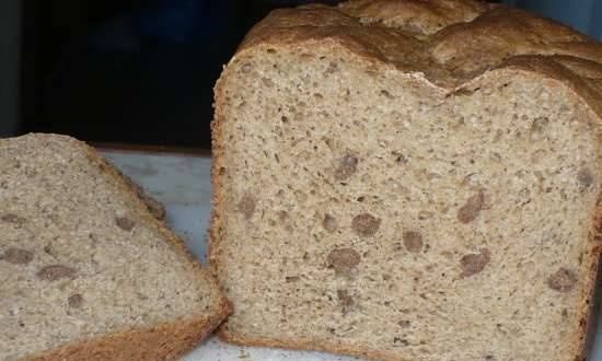 לחם עם "konnopushki" (לחם שיפון מהיר על חלב אפוי מותסס עם סובין פריך)