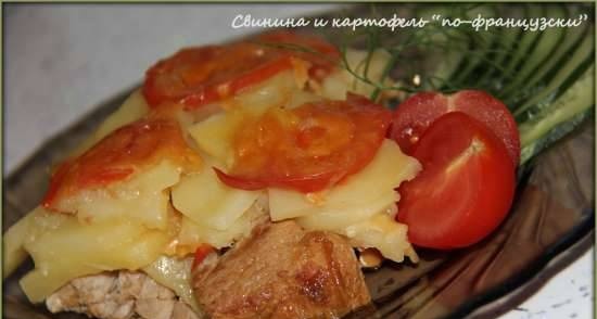 בשר חזיר ותפוחי אדמה בסגנון צרפתי (מותג 6051 סיר לחץ רב לבישול)