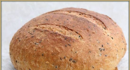לחם עם קמח מלא, פשתן וזרעי קימל