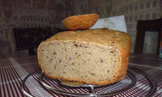 Rye bread with seeds and flax seeds