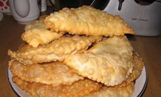 Chebureks (choux pastry in a bread machine)
