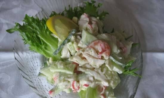 Salad with shrimps and "crab meat"