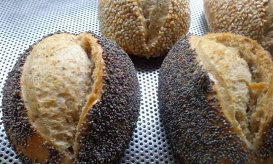 Sesame and poppy seed buns
