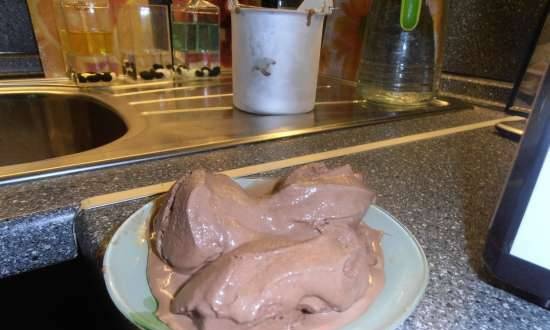 Chocolate ice cream with vanilla