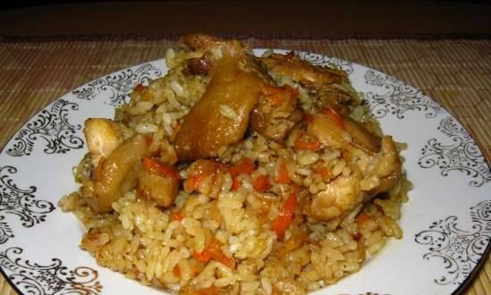 Pilaf with chicken (multicooker-pressure cooker Saturn ST-MC9184)
