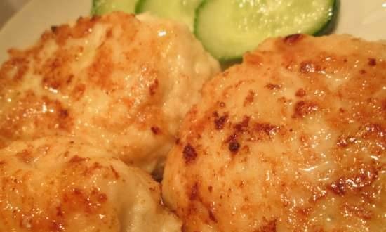 Chicken cutlets stuffed with cheese
