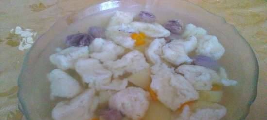 Ripped dumplings soup