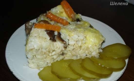 Rice casserole with liver and mushrooms (pressure cooker Polaris 0305)