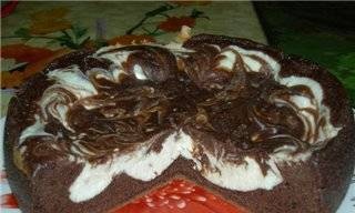 Chocolate-curd marble pie