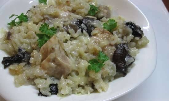 Risotto with mushrooms and chicken (multicooker Brand 701)