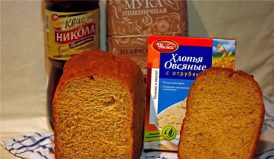 Panasonic SD-2501. Wheat bread "Summer leaven" with oatmeal and bran in a bread maker