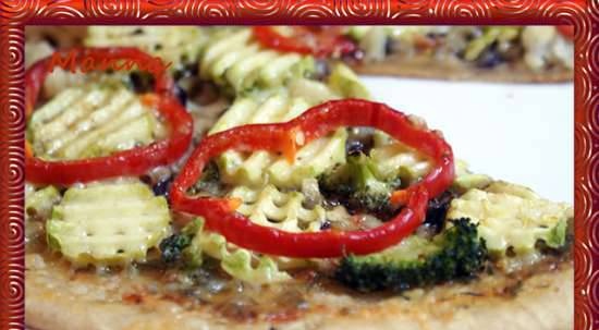 Vegetable pizza in BBK grill and Princess pizza maker