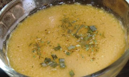 Geroestete Griessuppe (fried semolina soup)