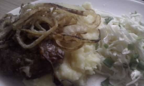Roast veal with onions (Zwiebelrostbraten)