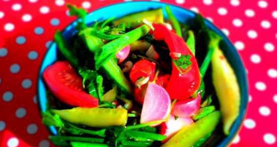 Radish salad with green onions for the winter