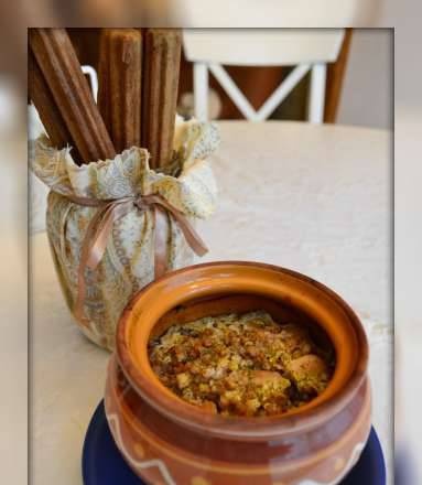 Buckwheat with chicken in a pot