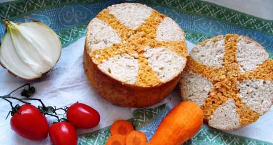 Bread "Solnyshko" (with onions, carrots, tomato, cheese)