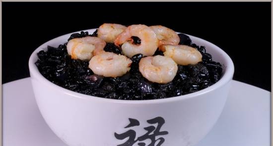 Risotto with Black Rice Shrimp South Night
