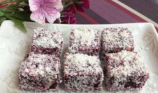 Beet gummies with prunes and nuts - healthy sweets for children and adults