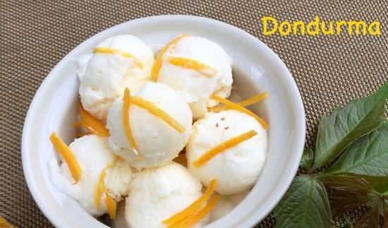 Dondurma honey-orange (Turkish ice cream)