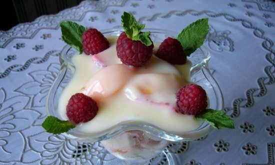 Fresh fruits and berries in a creamy lemon cream