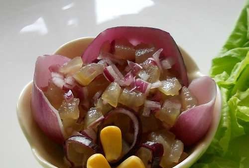 Relish with pickled watermelon peels