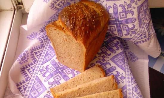 לחם שיפון חיטה כוסמת עם שמרים נוזליים (תנור)